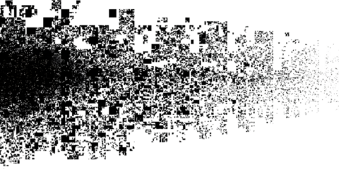 An abstract pattern with black squares isolated on transparent background
