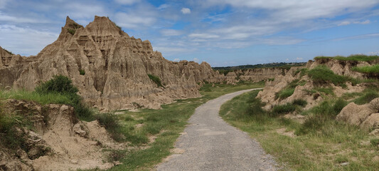 Panoramic view of Hathiya Canyons Sohawa Punjab Pakistan with dramatic cliffs and rugged natural rock formations