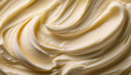 top shot of creamy vanilla ice cream surface