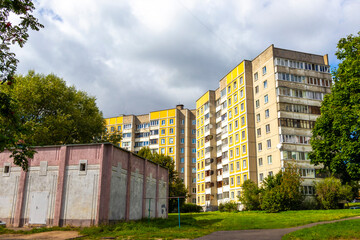 Obraz premium City town residential area buildings building skyscraper in Minsk Belarus.