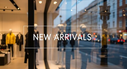 Fototapeta premium New Arrivals Fashion Store Window Display.