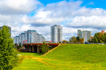 Obraz premium City town residential area buildings building skyscraper in Minsk Belarus.