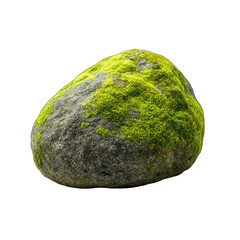 Oval rock, moss-covered, dark gray