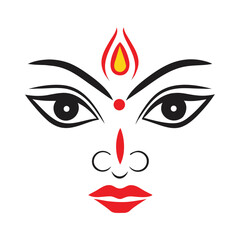 Iconic Representation of Hindu Goddess Durga Artistic Expression of Divinity and Feminine Power in Spiritual Art