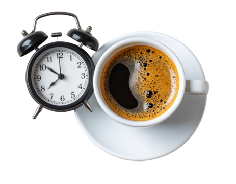  Wake Up with Espresso, isolated on a transparent background PNG