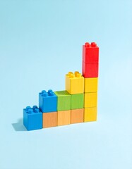 Obraz premium Colorful building blocks arranged as a graph