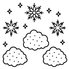 Magical Snow Dust Line Art Collection
