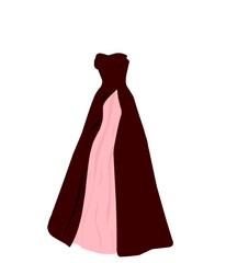 wedding dress on pink maroon