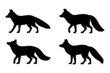 Silhouette of fox, symbol of cunning and wildness