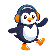 Obraz premium Quirky Cartoon Penguin Dancing 