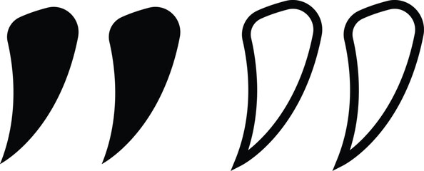 Quotation mark icon set, quote symbols collection in solid and outline style, typography punctuation vector for design, publishing, books, blogs, posters, social media, and branding © WaQar
