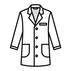 Iconic White Lab Coat Illustration for Science and Medical Professionals