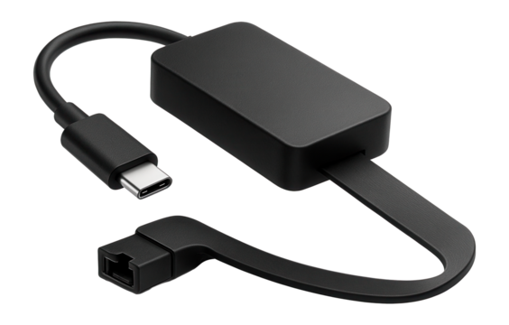 USB-C to under-carpet flat Ethernet adapter