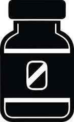 Supplement bottle vector icon.