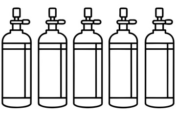 Medical Oxygen Tank Outline Icons Clean