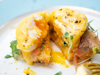 Eggs Benedict on a plate