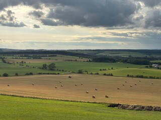Fototapeta premium View across countryside fields in summer
