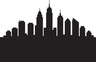 Obraz premium Dynamic city skyline silhouette captures modern urban energy and architectural ambition