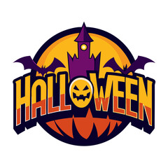 vector illustration of a halloween house