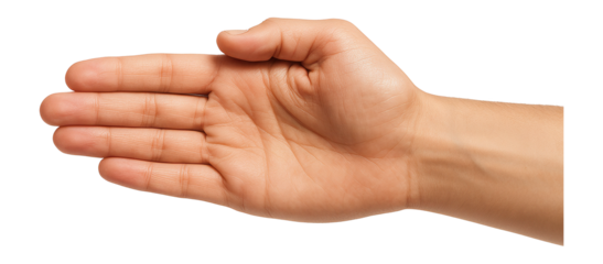 Open hand with fingers pointing sideways