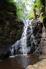 Obraz premium Hareshaw Linn waterfall, Bellingham, Northumberland