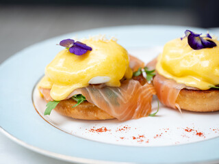 Eggs Benedict on a plate