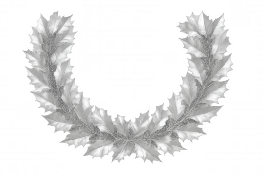 Silver leaves forming an elegant decorative border on a transparent background, perfect for adding a touch of nature to designs - Powered by Adobe