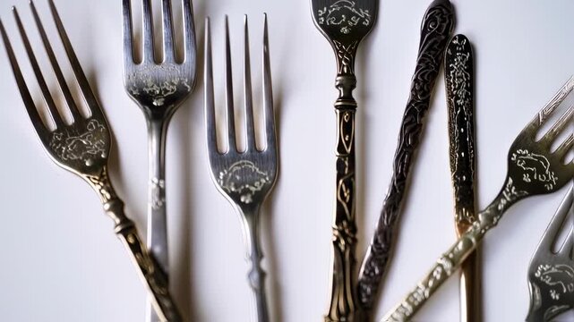 Ornate antique-style forks