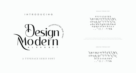 Script Serif Font. Elegant Decorative Display Typeface EPS
