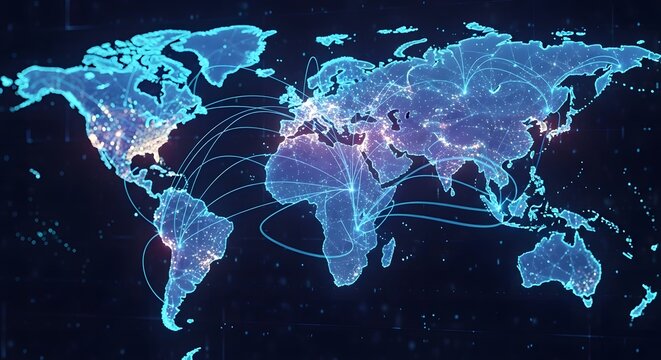 Global Network Connections Visualization.