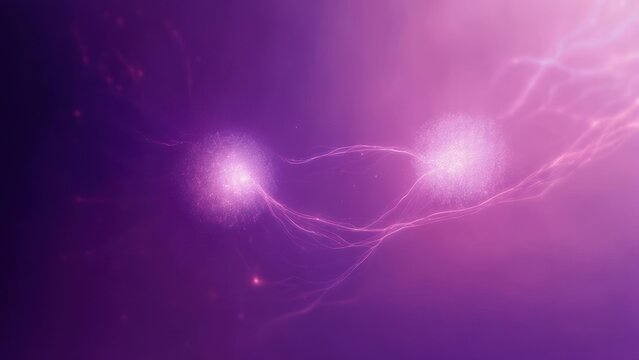 Abstract purple glowing spheres