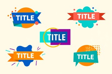 Obraz premium Colorful Graphic Banners with Abstract Shapes and Text Placeholders.