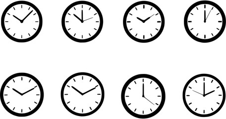 Clock face icon vector set.
