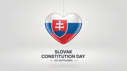 Obraz premium A clean, poster design for Slovakia Constitution Day, celebrated on 1st September.