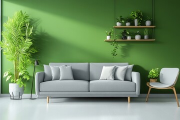 Scandinavian interior design of modern home entryway with door, Generative AI
