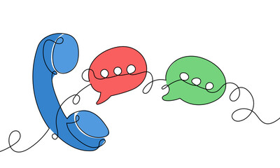 Minimalist Communication Concept with Phone and Chat Bubbles