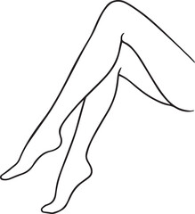 woman legs in black stockings