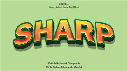 Sharp Text Effect Bold, Edgy and Modern Typography Design.