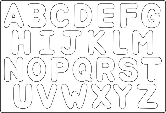 Bubble-style alphabet template fun and interactive learning tool for kids.