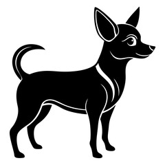 silhouette of Chihuahua on white background