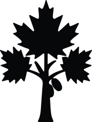 Vector Maple leaf tree nature plant trunk silhouette Illustrator
