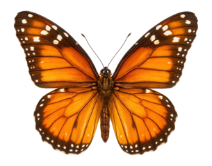 Butterfly with orange and white dotted wings