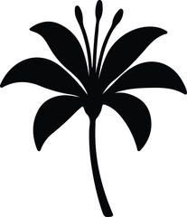 Vector tiger lily flower floral blossom botanical silhouette Illustrator