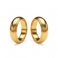 Two golden rings, one smooth and one with a pattern,