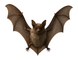 Bats with wings spread wide for flight