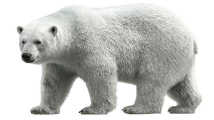 Obraz premium Realistic 3D render of polar bear with texture detail background isolated on a Transparent background, PNG file.