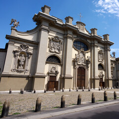 Fototapeta premium Exterior of the historic Santa Maria della Passione church in Milan, Italy