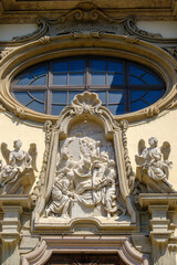 Exterior of the historic Santa Maria della Passione church in Milan, Italy