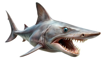 Goblin Shark with Eerie Protruding Jaws – Isolated on Transparent Background – PNG – GENERATIVE AI