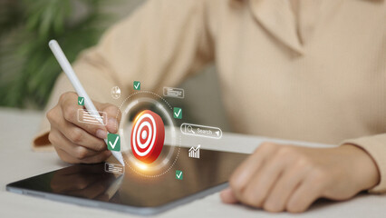 Digital Target Goal Achievement on Tablet with Data Visualization